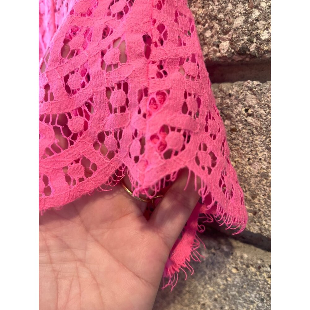 J.Crew Lace Top Hot Pink Sz S - Picture 4 of 6